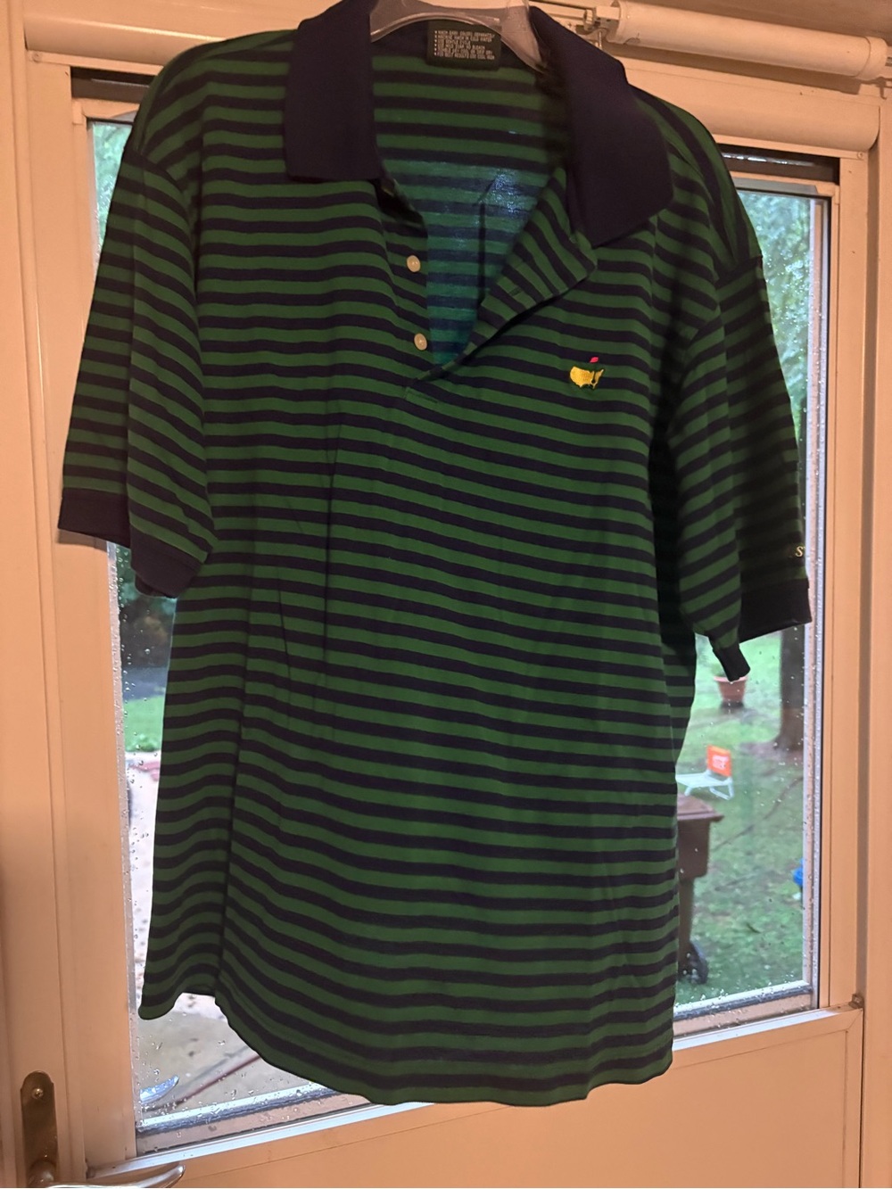 Striped Polo with Yellow Embroidered Logo